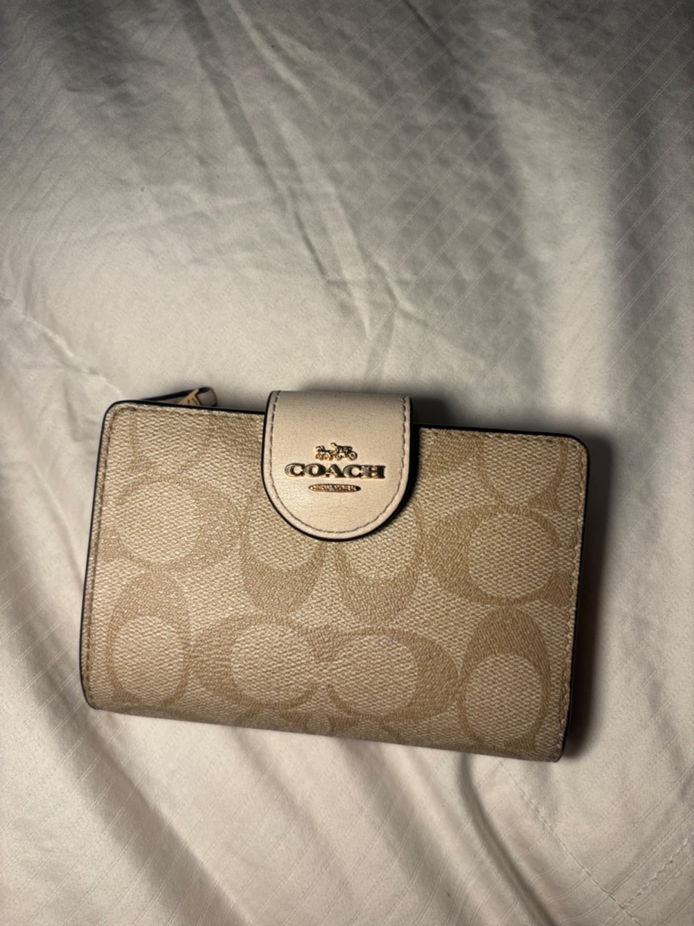 Coach Canvas Wallet in Khaki and Chalk
